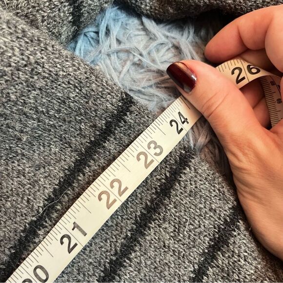 Vince Sophie Grey Black Striped Blanket Cardigan Sweater Car Coat Size S - Picture 5 of 7